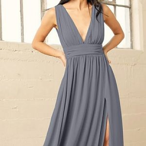 Lulus Heavenly Hues Denim Blue Maxi Dress